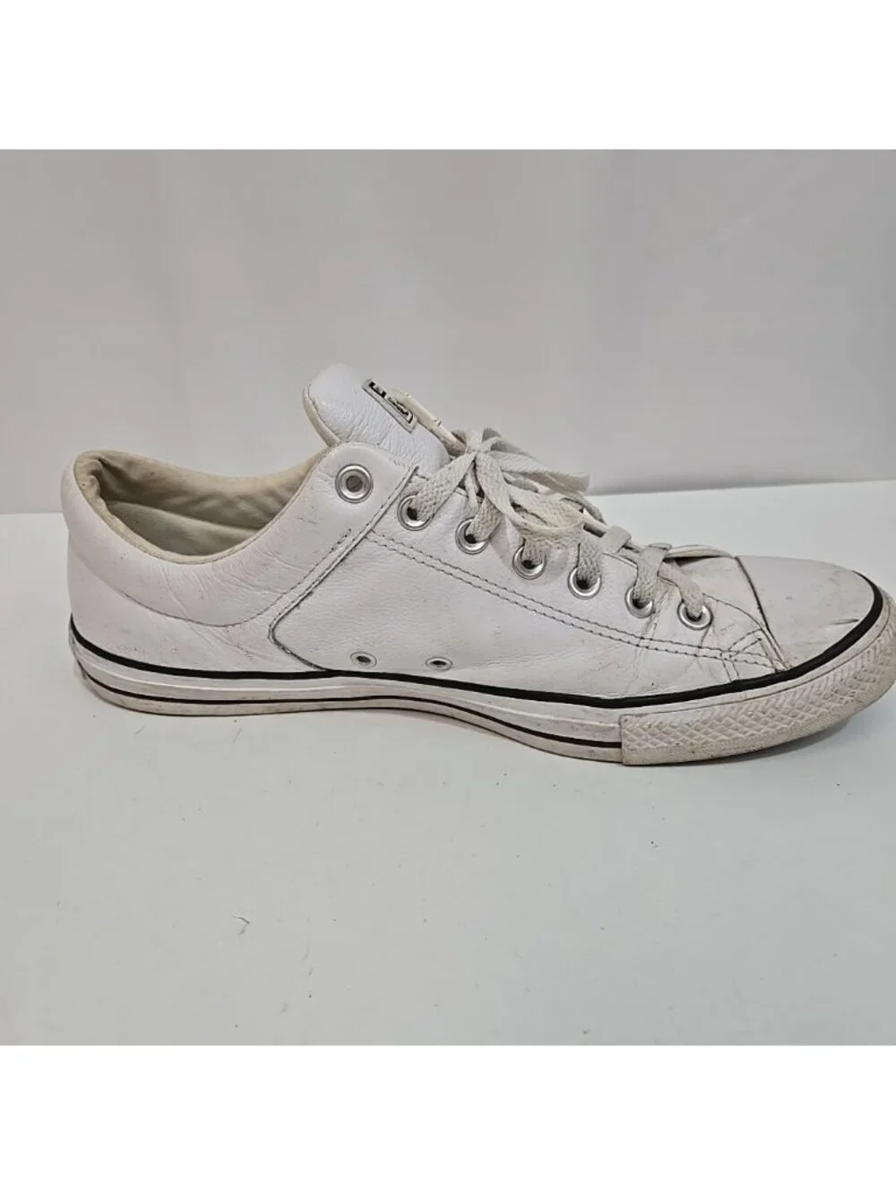 Converse All-Star Unisex White Ox Leather Low-Top Sneakers Size M 12 W 14 - Picture 10 of 16